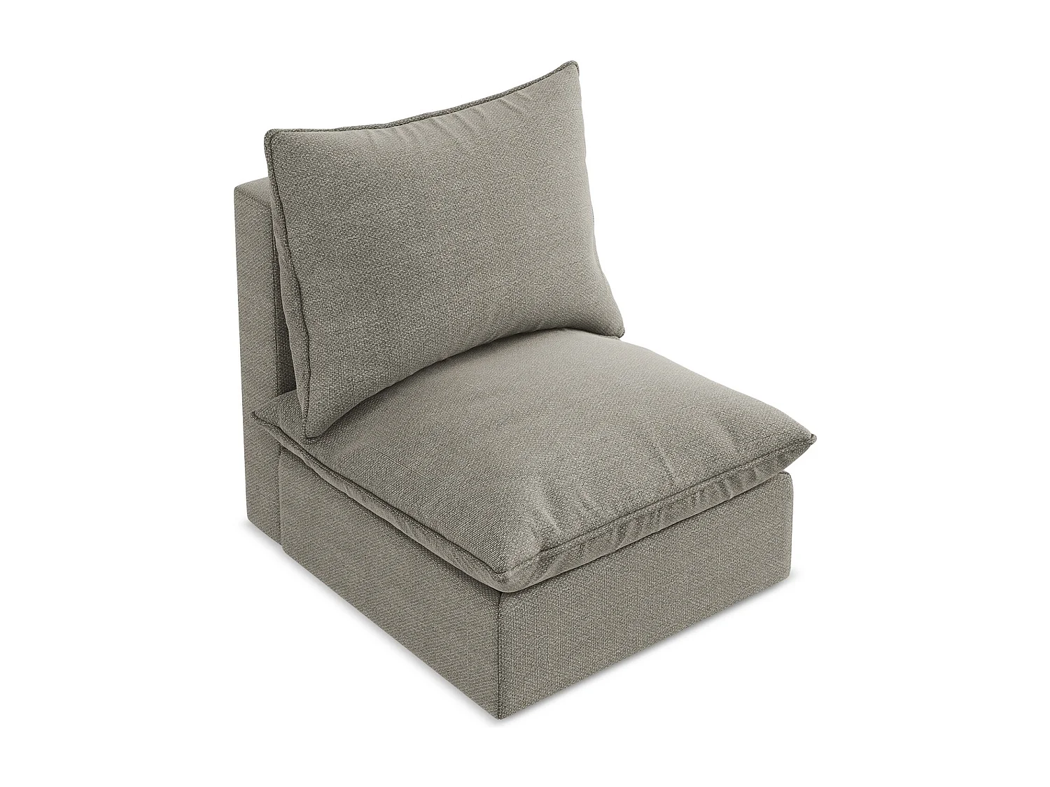 Fauteuil pour canapé modulable en tissu bouclette - gris - MANAO