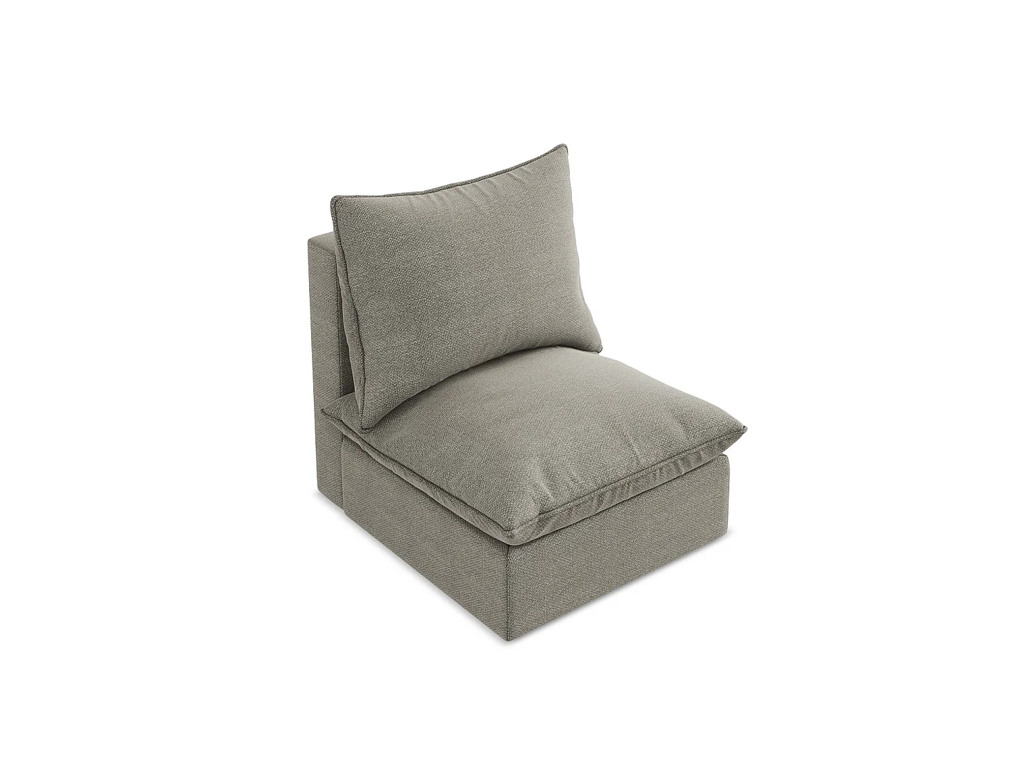 Fauteuil pour canapé modulable en tissu bouclette - gris - RAVENNA