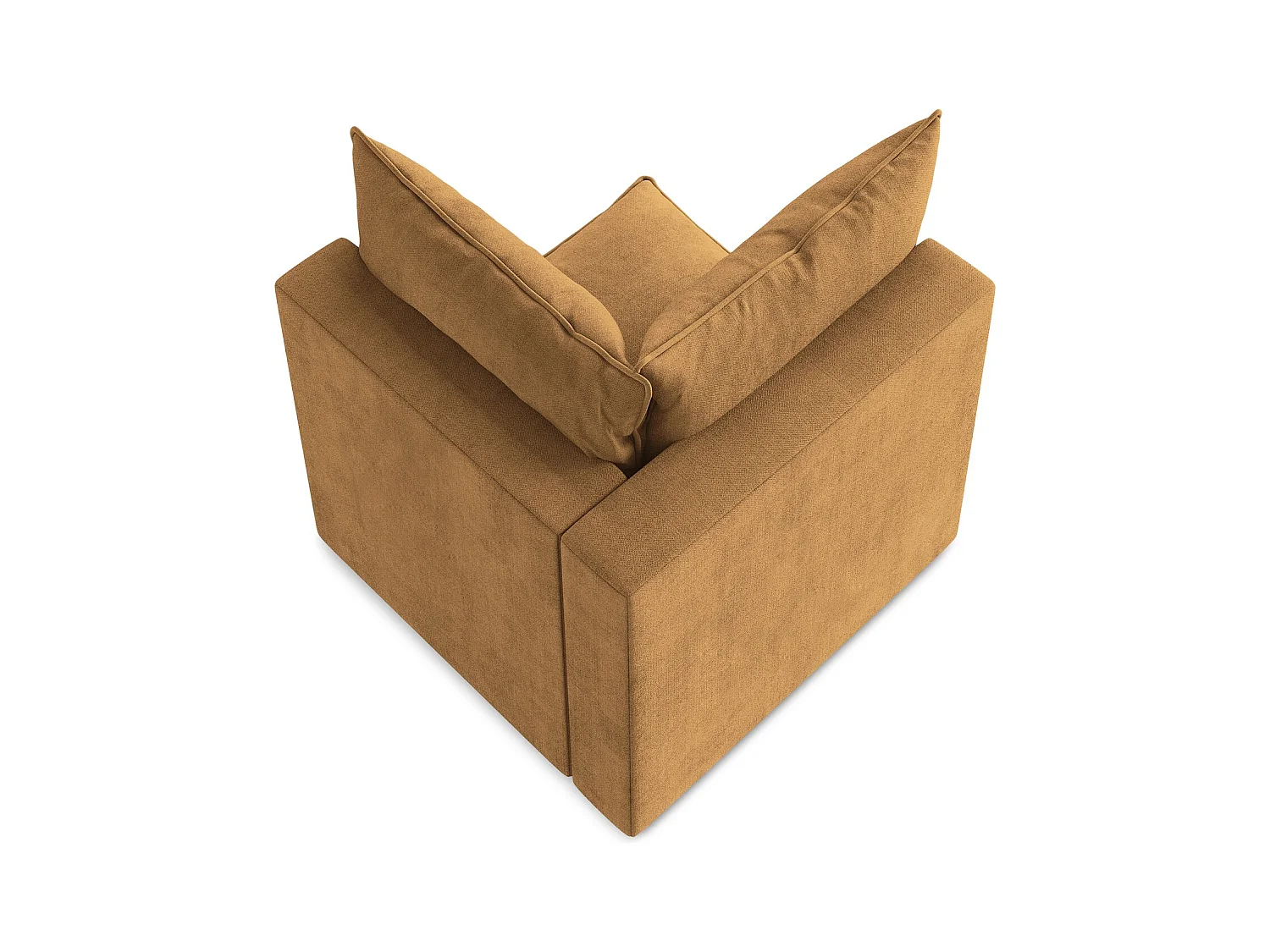 Fauteuil d'angle pour canapé modulable en tissu texturé - terre cuite - MANAO