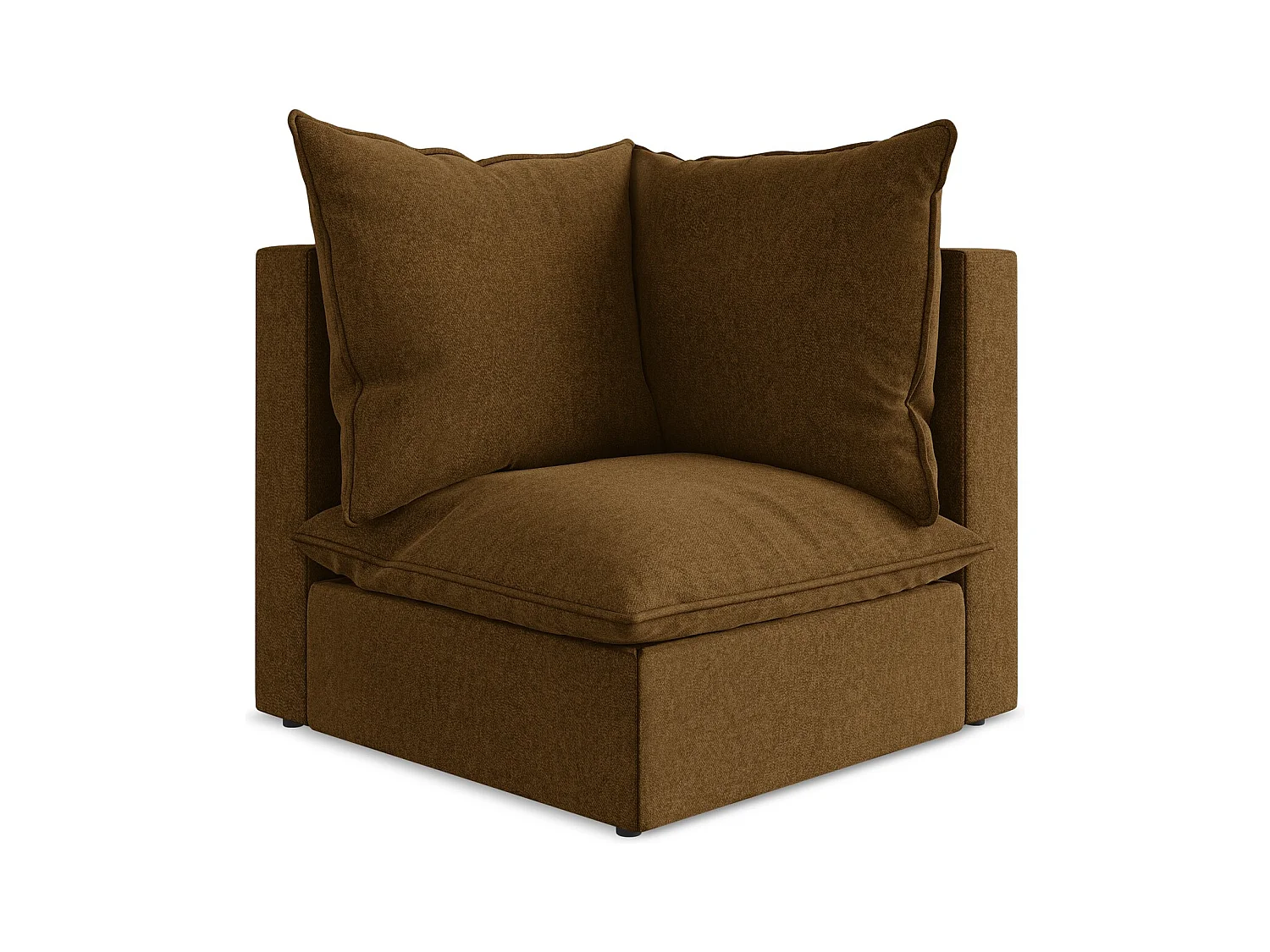 Fauteuil d'angle pour canapé modulable en velours - moutarde - MANAO
