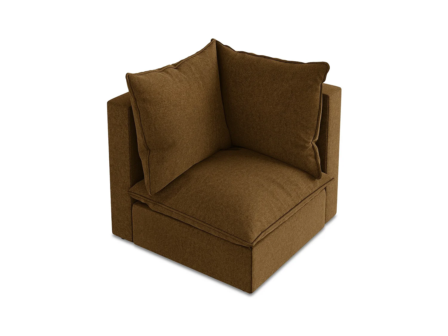 Fauteuil d'angle pour canapé modulable en velours - moutarde - MANAO