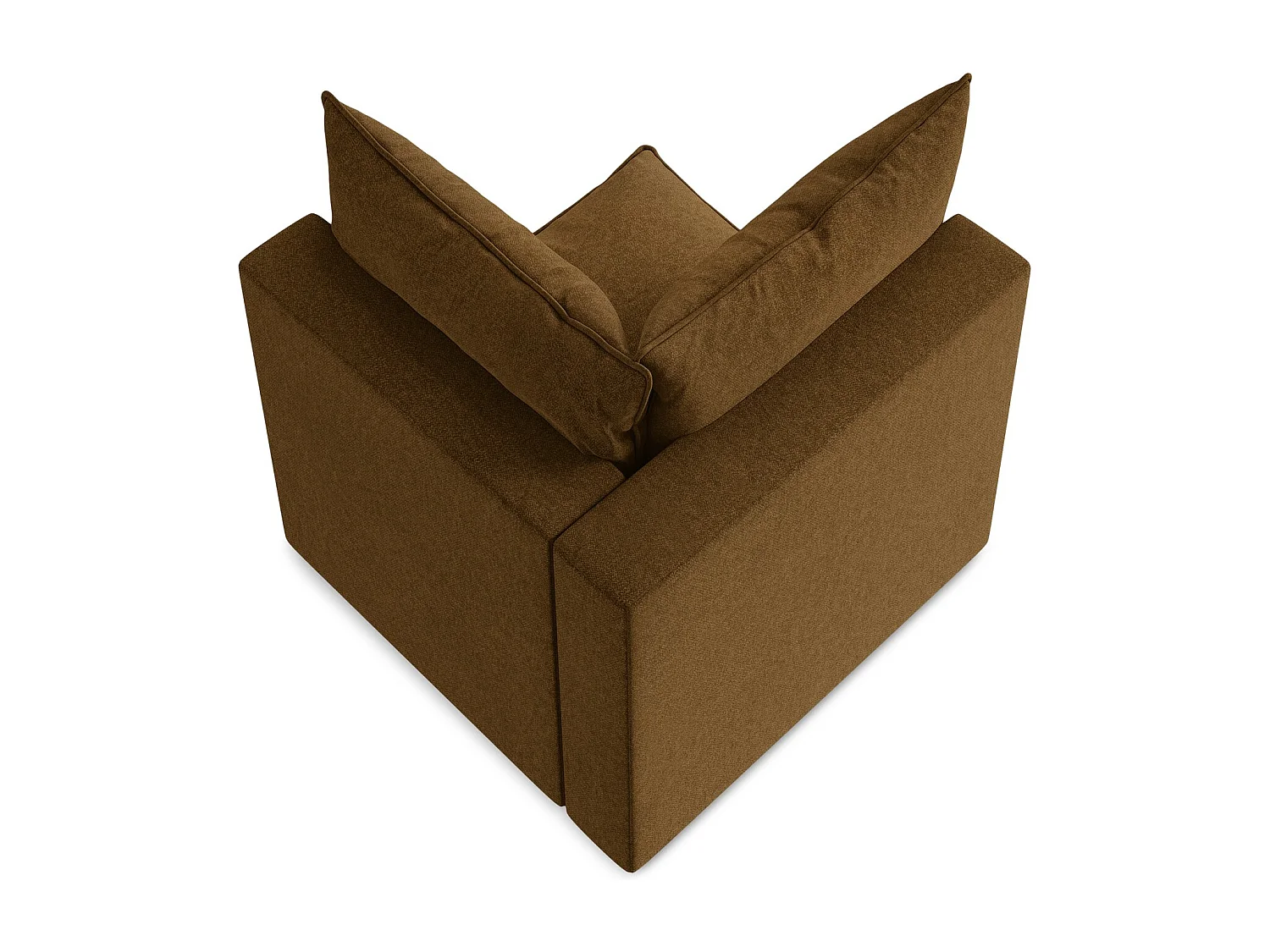 Fauteuil d'angle pour canapé modulable en velours - moutarde - MANAO