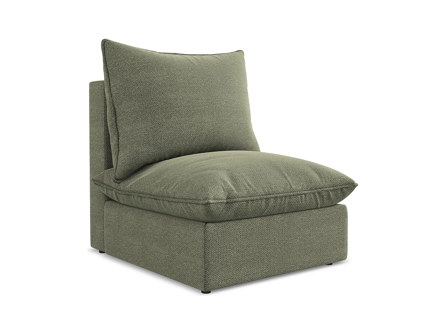 Fauteuil pour canapé modulable en tissu bouclette - olive - MANAO