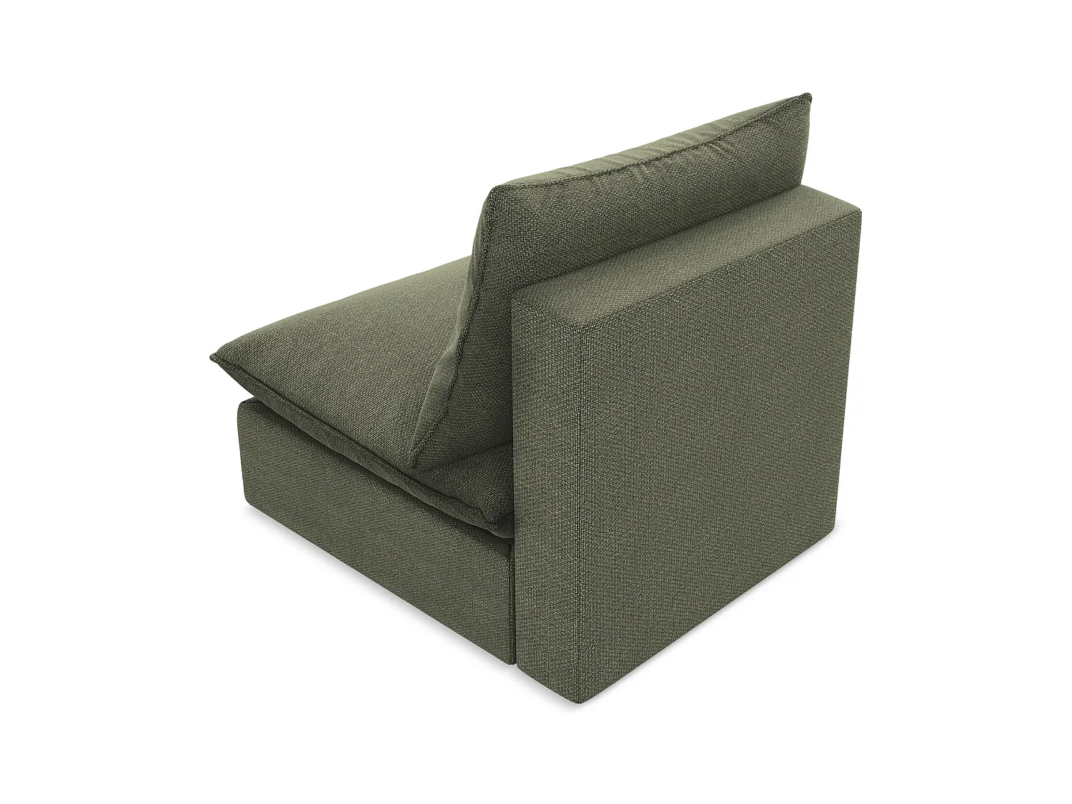 Fauteuil pour canapé modulable en tissu bouclette - olive - MANAO