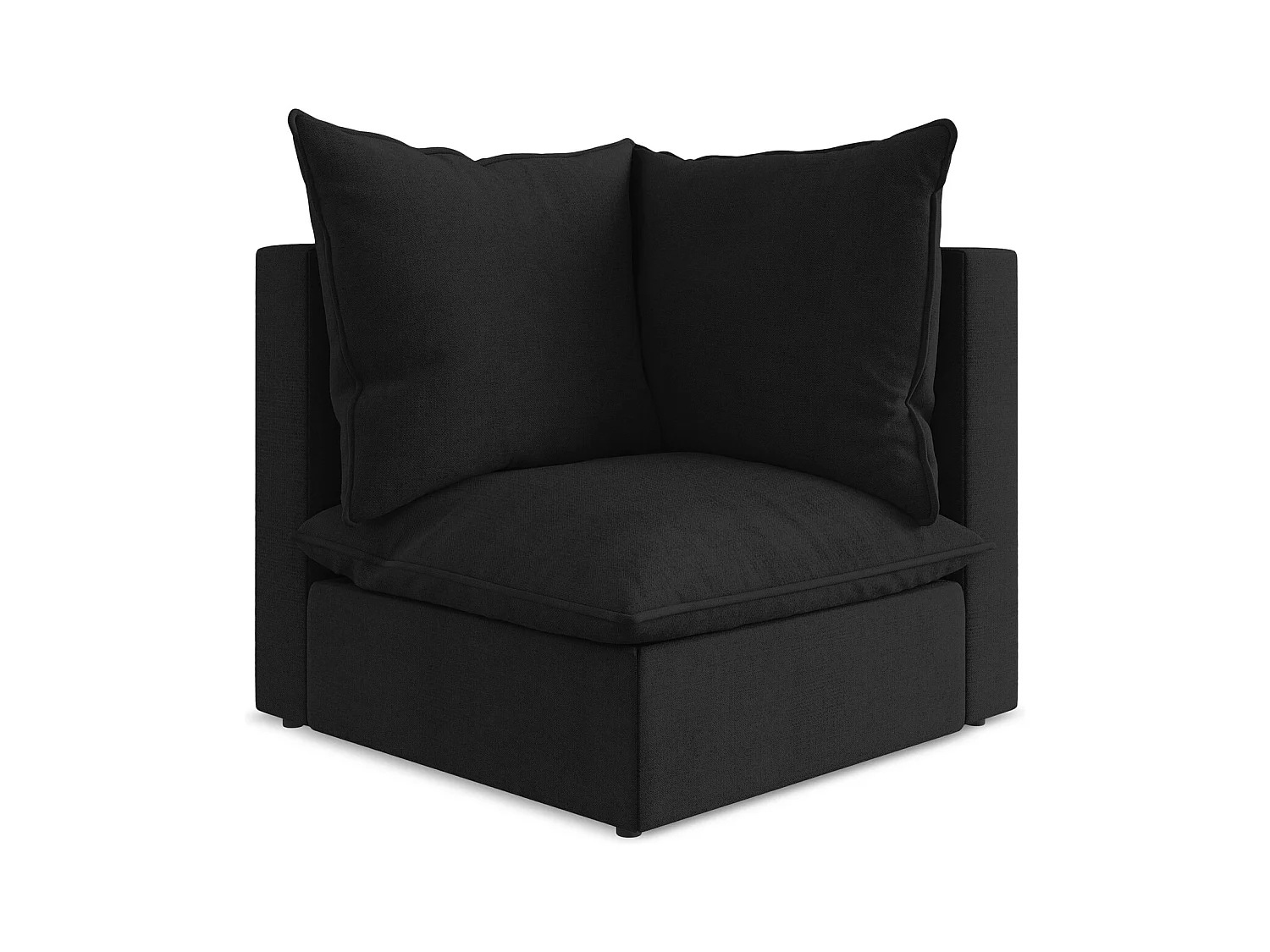 Fauteuil d'angle pour canapé modulable en tissu texturé - noir - MANAO