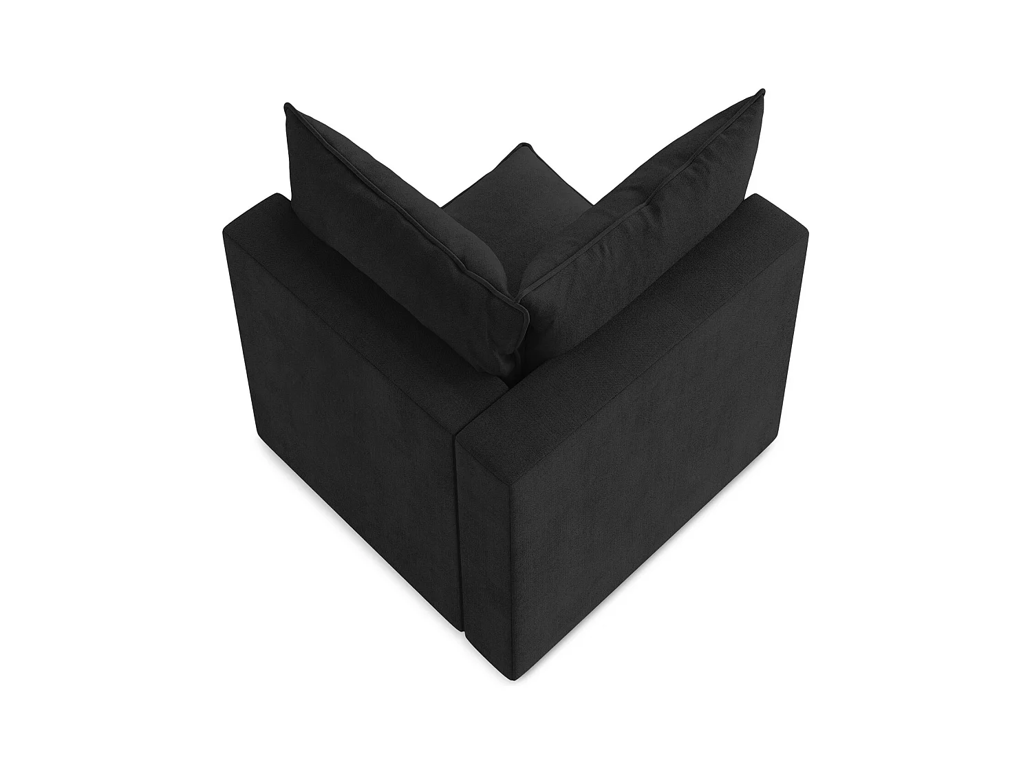 Fauteuil d'angle pour canapé modulable en tissu texturé - noir - MANAO