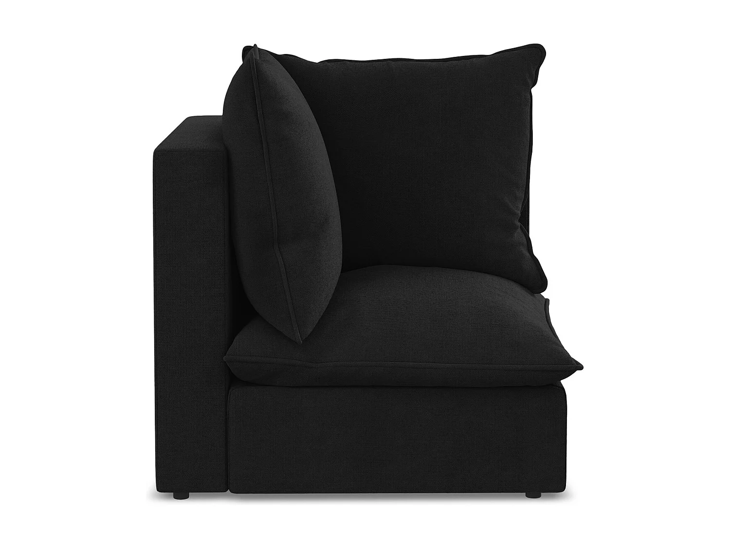 Moduł narożny - z tkaniny strukturalnej - czarny - MANAO