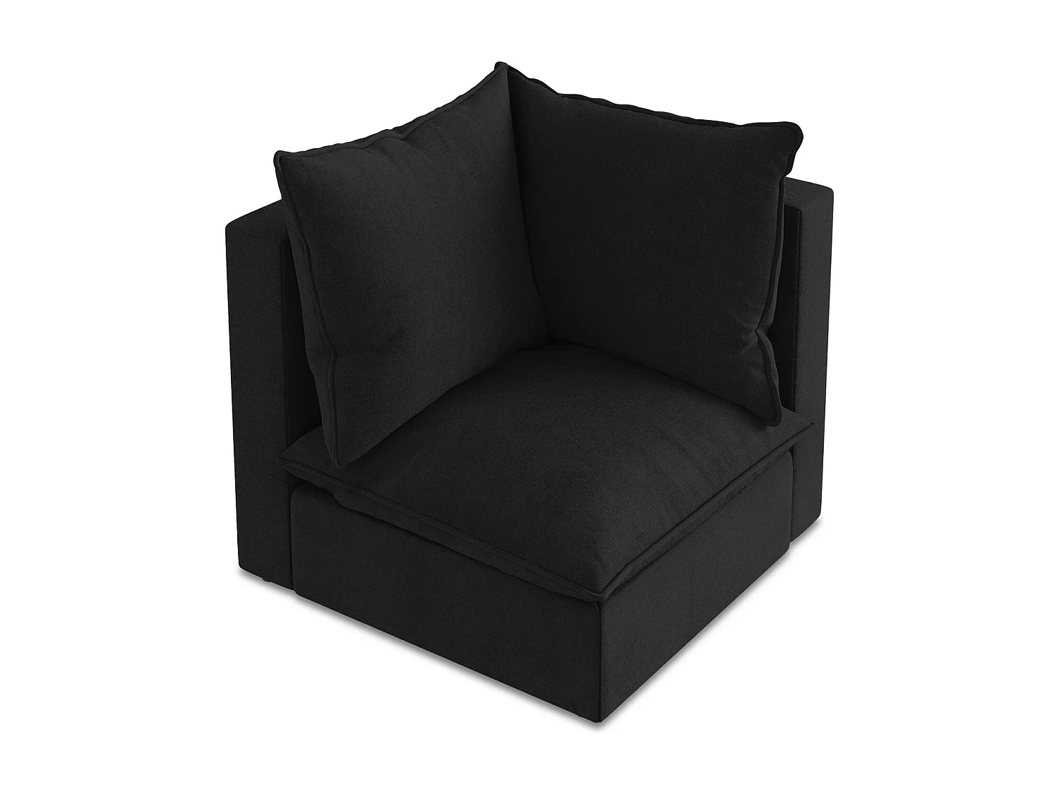 Moduł narożny - z tkaniny strukturalnej - czarny - MANAO