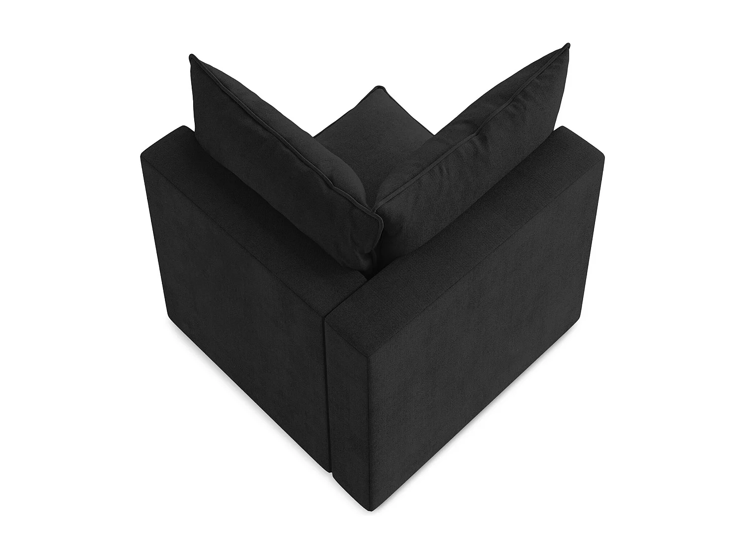 Moduł narożny - z tkaniny strukturalnej - czarny - MANAO