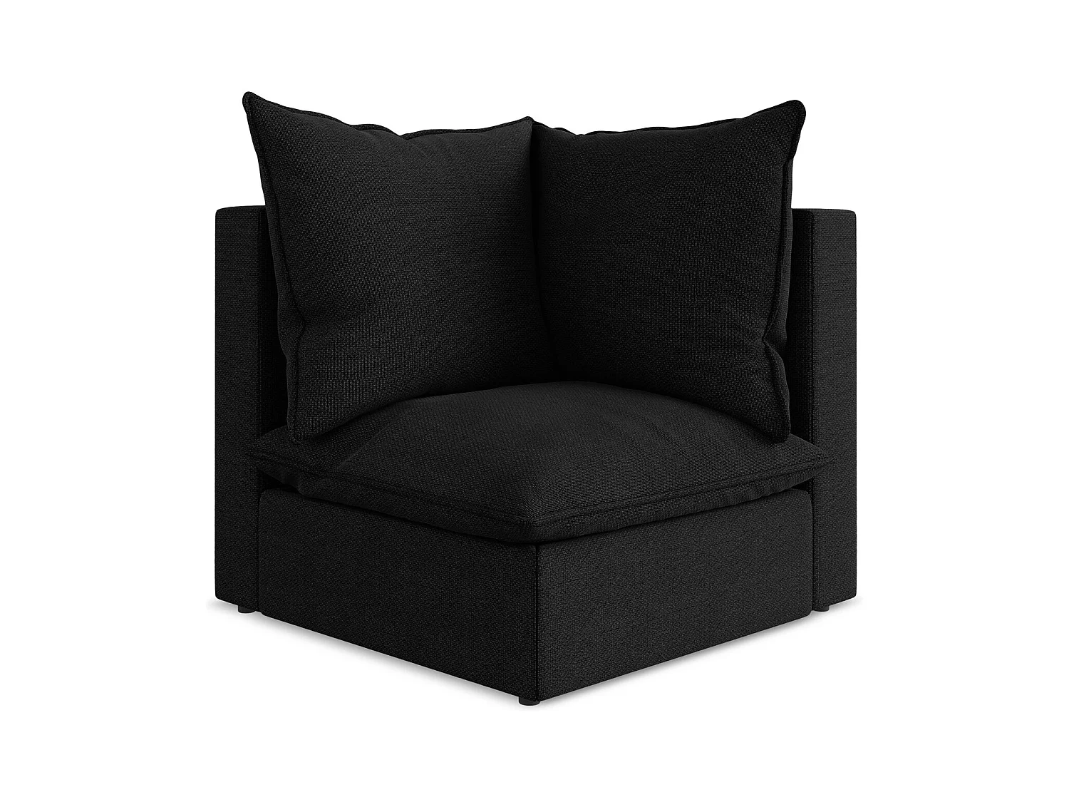 Fauteuil d'angle pour canapé modulable en tissu bouclette - noir - MANAO