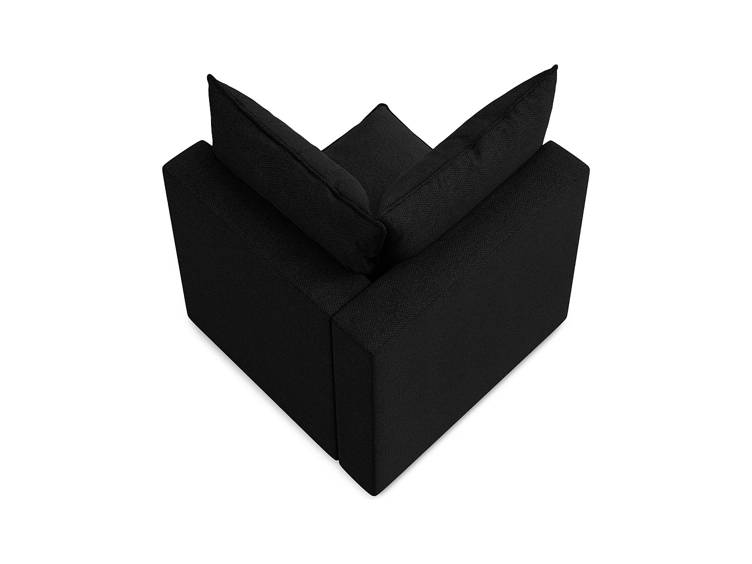 Fauteuil d'angle pour canapé modulable en tissu bouclette - noir - MANAO