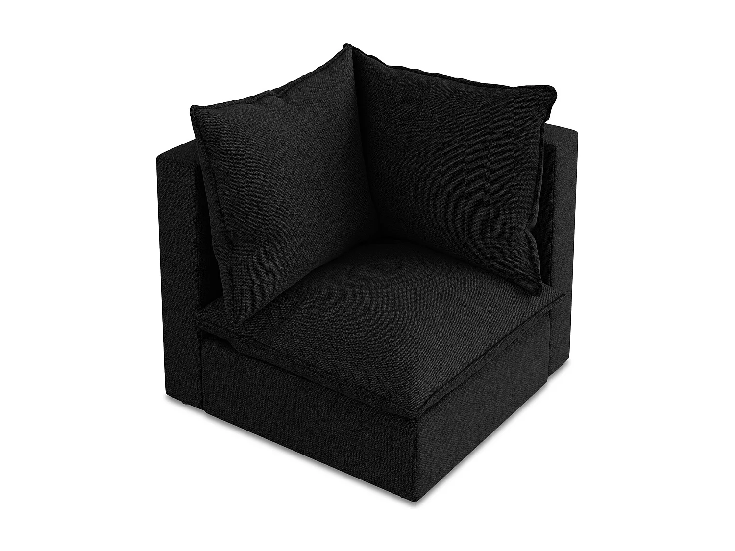 Bankmodule hoek van zwart bouclé - MANAO