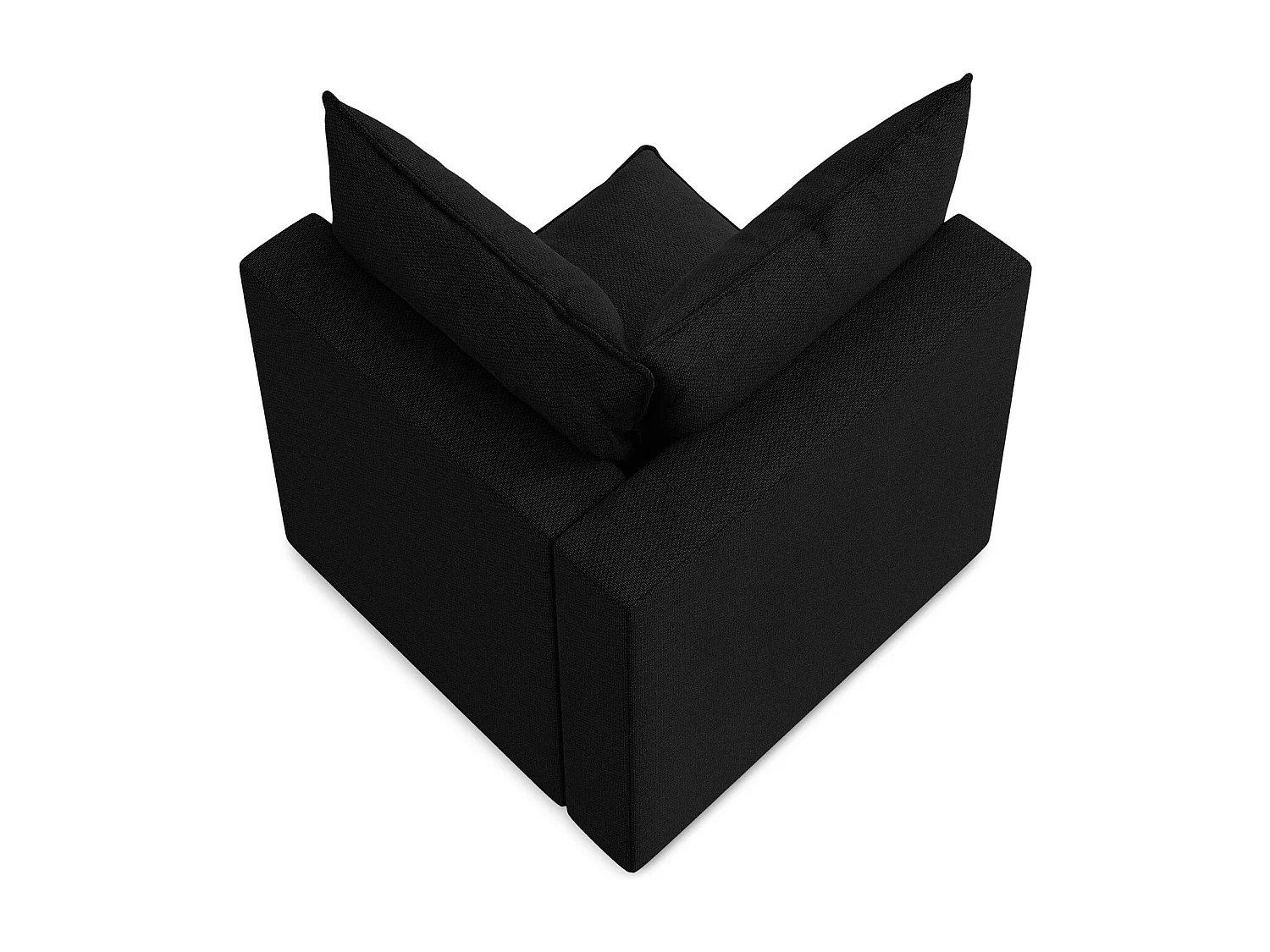 Bankmodule hoek van zwart bouclé - MANAO