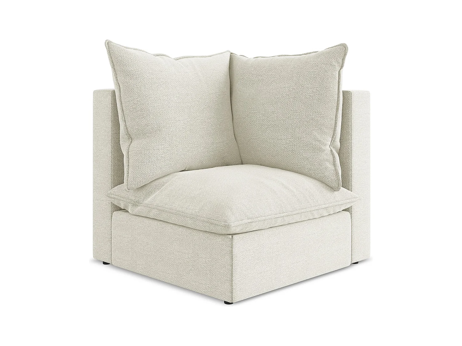 Fauteuil d'angle pour canapé modulable en tissu bouclette - sable - MANAO