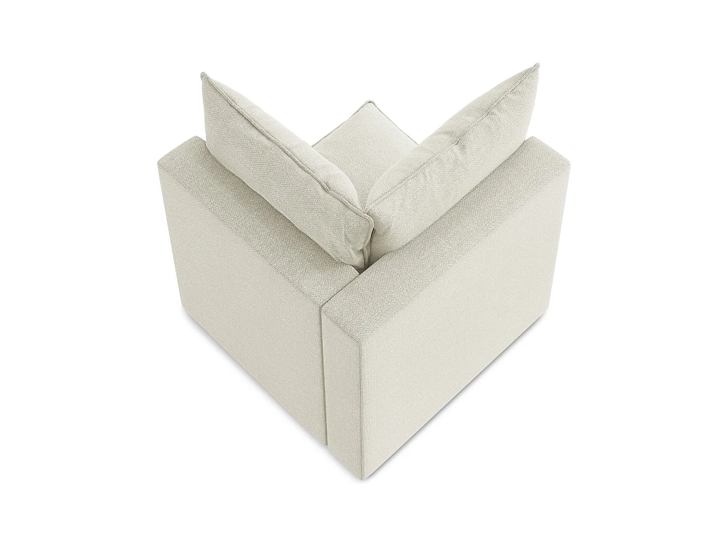 Fauteuil d'angle pour canapé modulable en tissu bouclette - sable - MANAO