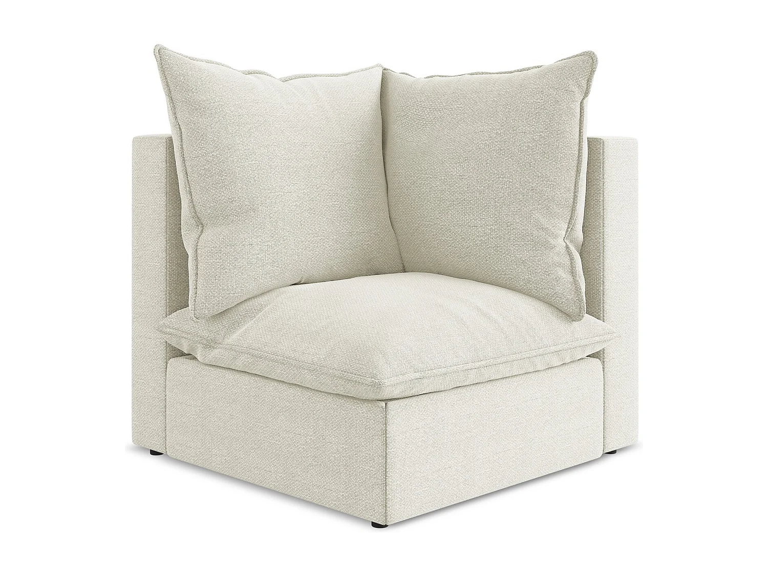 Fauteuil d'angle pour canapé modulable en tissu bouclette - sable - MANAO