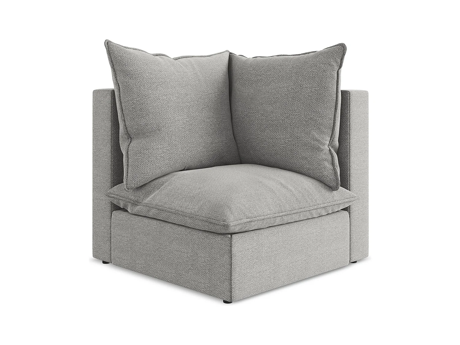 Fauteuil d'angle pour canapé modulable en tissu bouclette - gris clair - MANAO