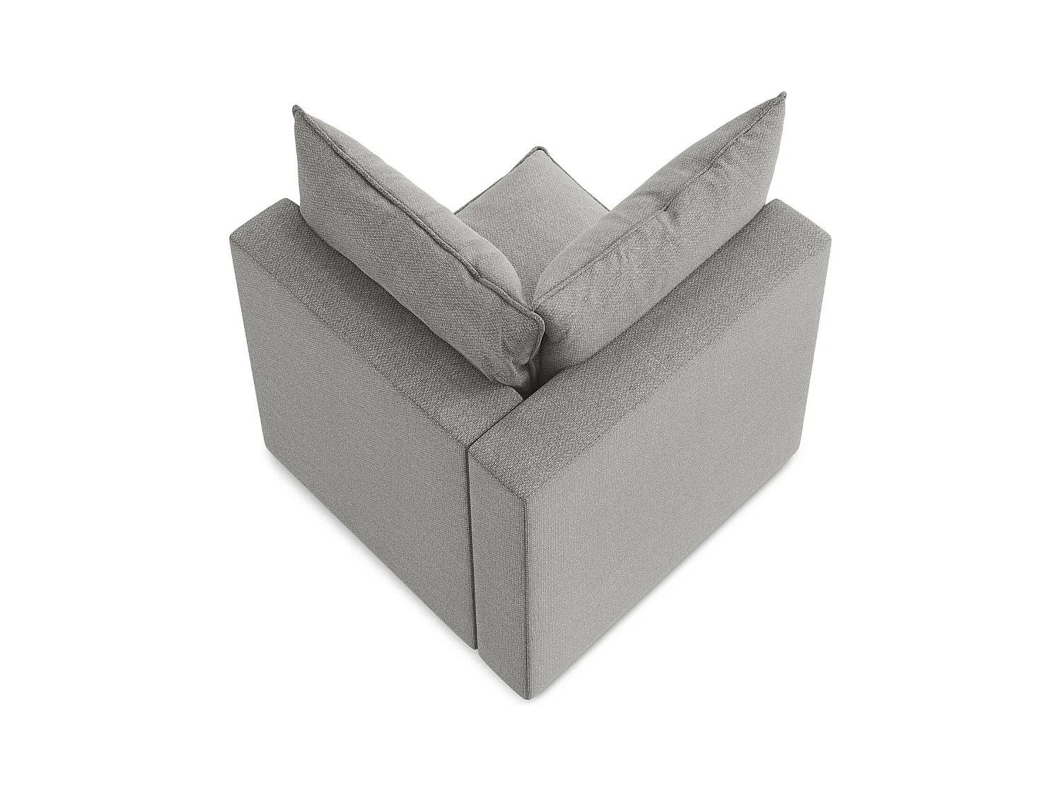 Fauteuil d'angle pour canapé modulable en tissu bouclette - gris clair - MANAO