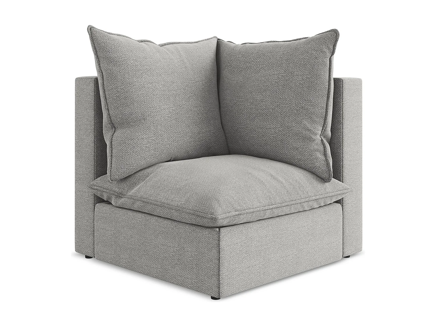 Fauteuil d'angle pour canapé modulable en tissu bouclette - gris clair - MANAO