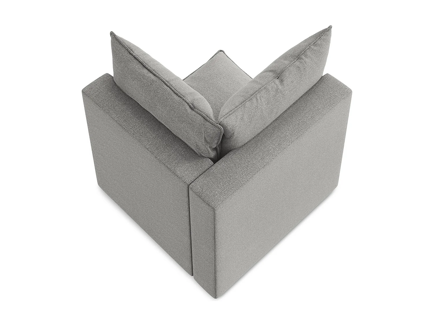 Fauteuil d'angle pour canapé modulable en tissu bouclette - gris clair - MANAO