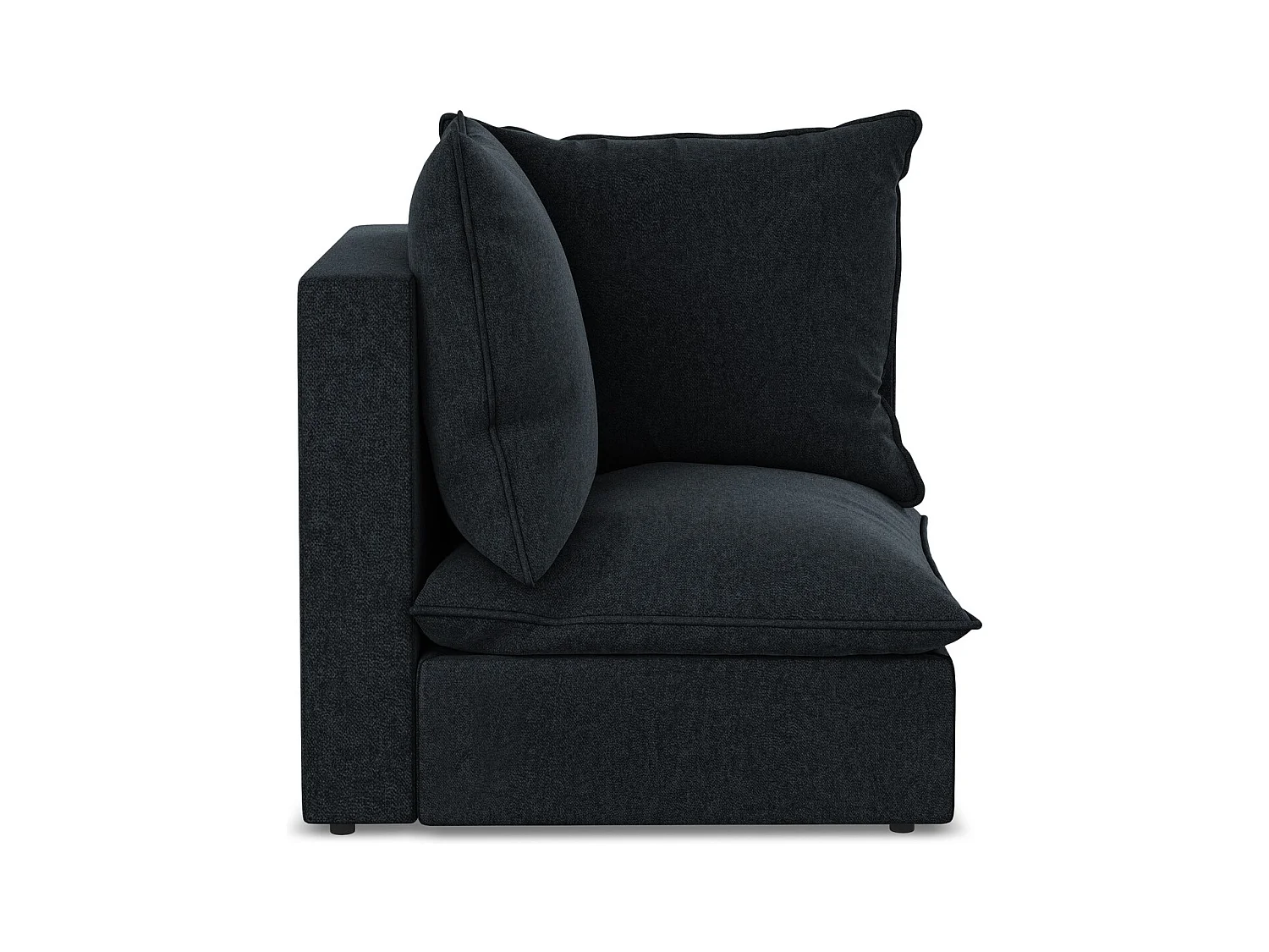 Fauteuil d'angle pour canapé modulable en velours - bleu royal - MANAO