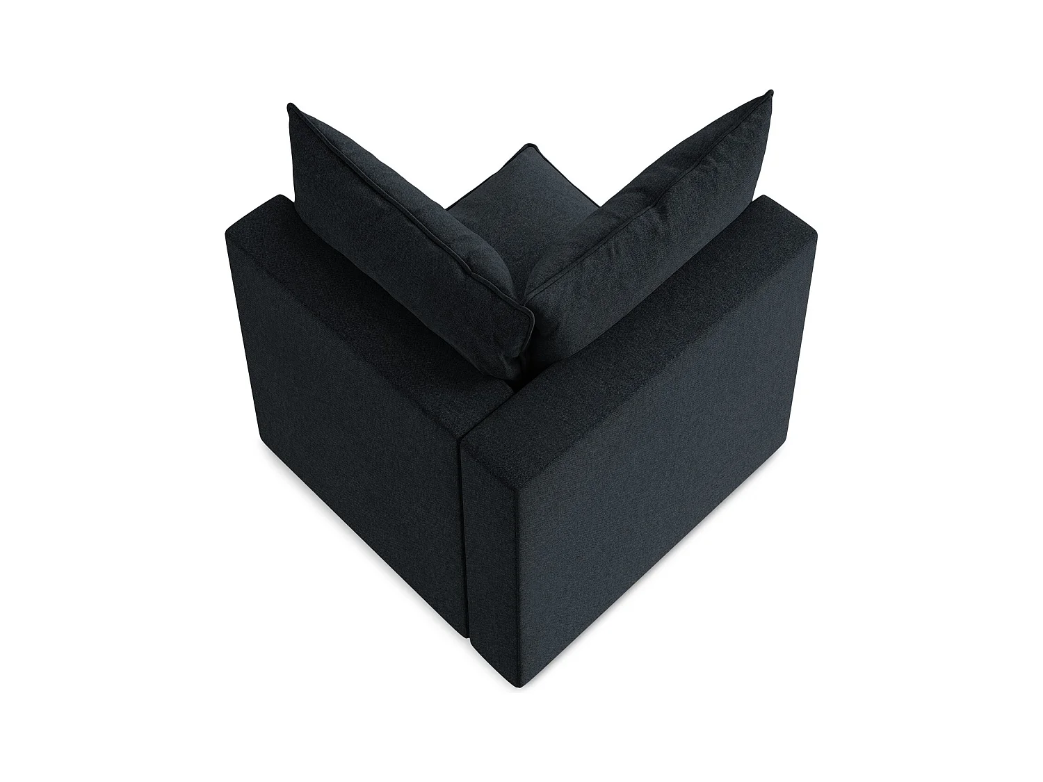 Fauteuil d'angle pour canapé modulable en velours - bleu royal - MANAO