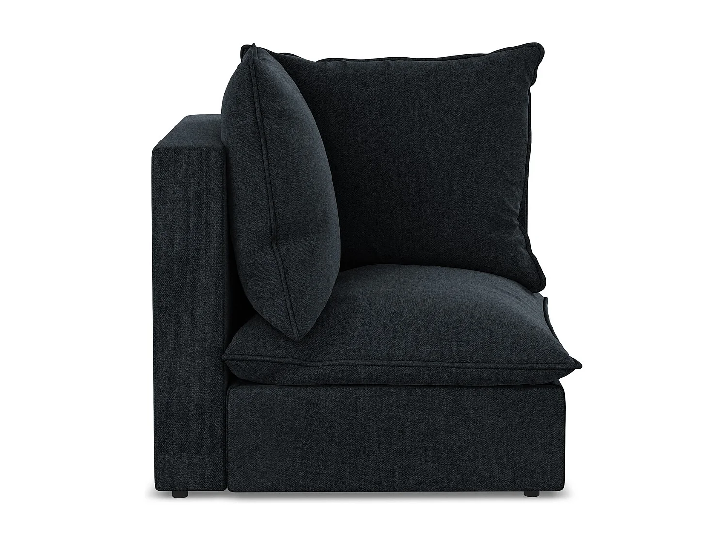 Fauteuil d'angle pour canapé modulable en velours - bleu royal - MANAO