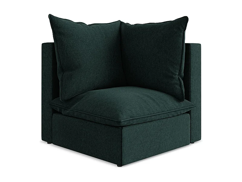 Fauteuil d'angle pour canapé modulable en velours - gris vert - MANAO