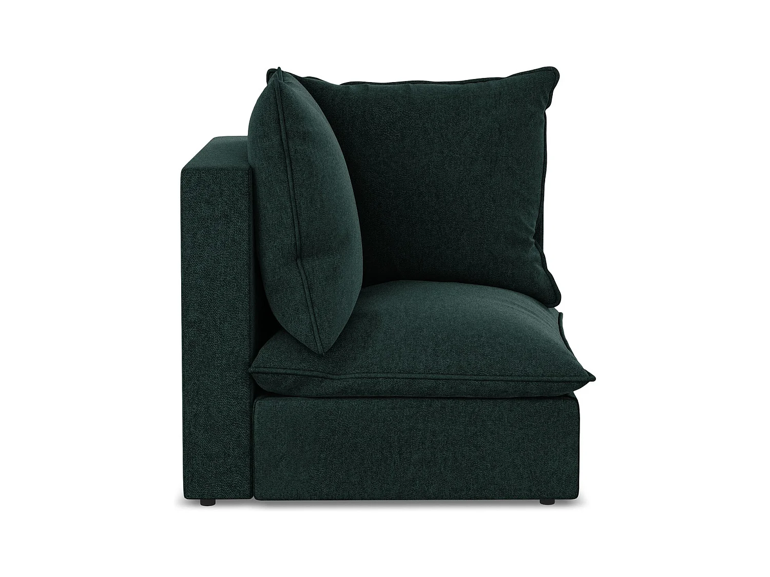Fauteuil d'angle pour canapé modulable en velours - gris vert - MANAO