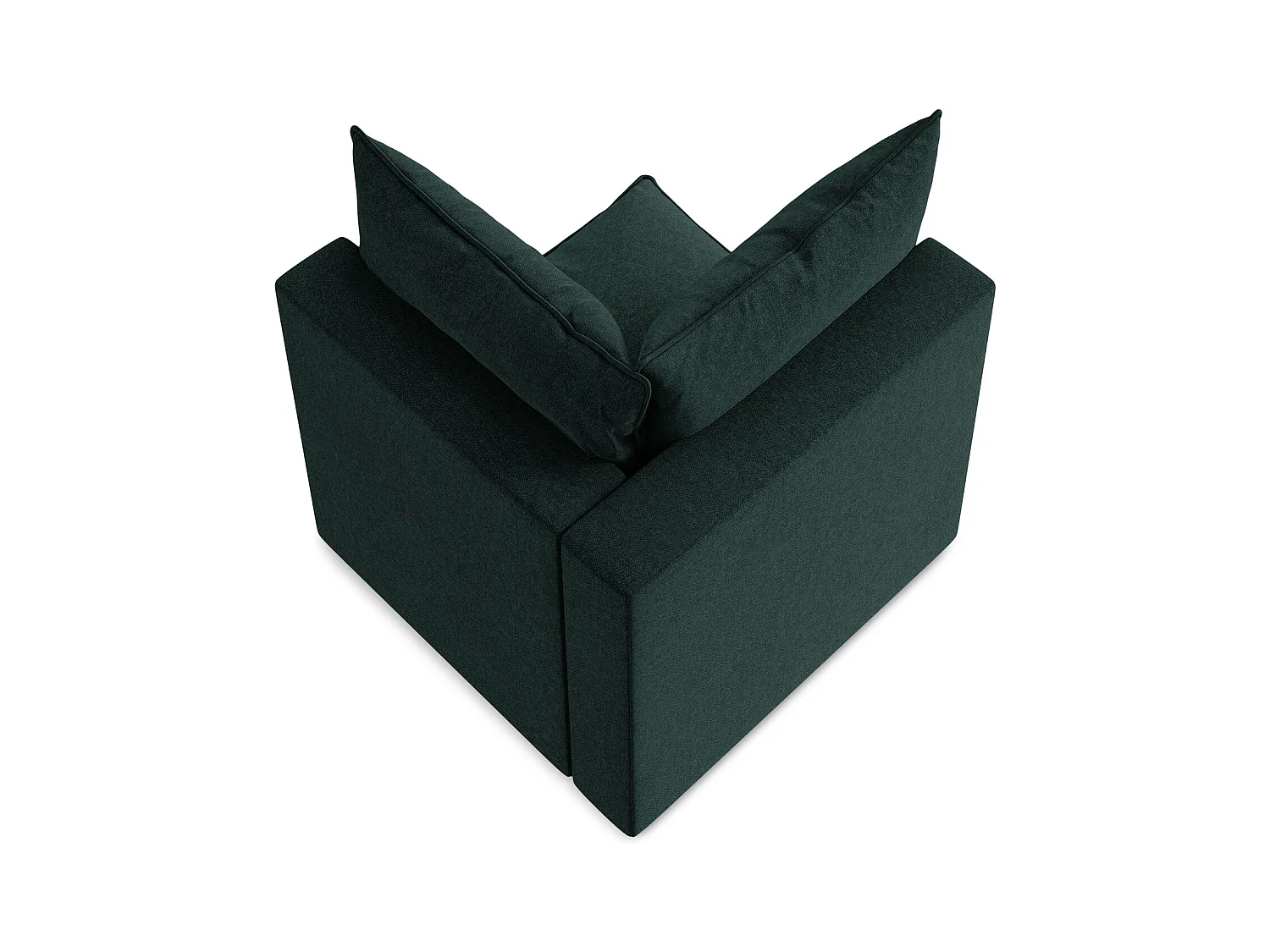 Fauteuil d'angle pour canapé modulable en velours - gris vert - MANAO