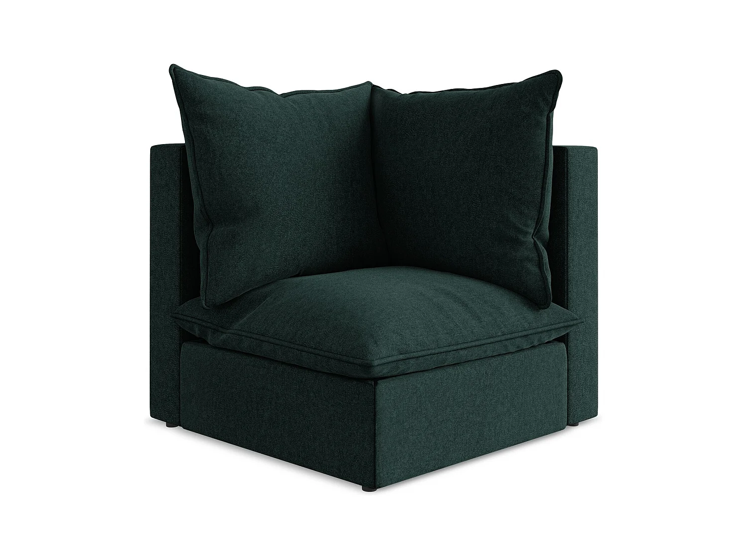 Fauteuil d'angle pour canapé modulable en velours - gris vert - MANAO