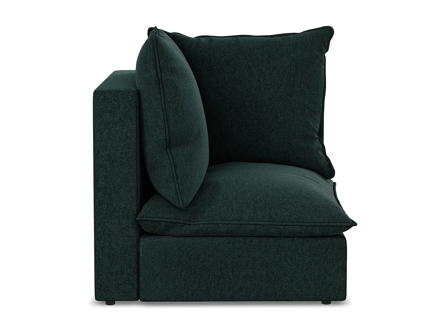 Fauteuil d'angle pour canapé modulable en velours - gris vert - MANAO