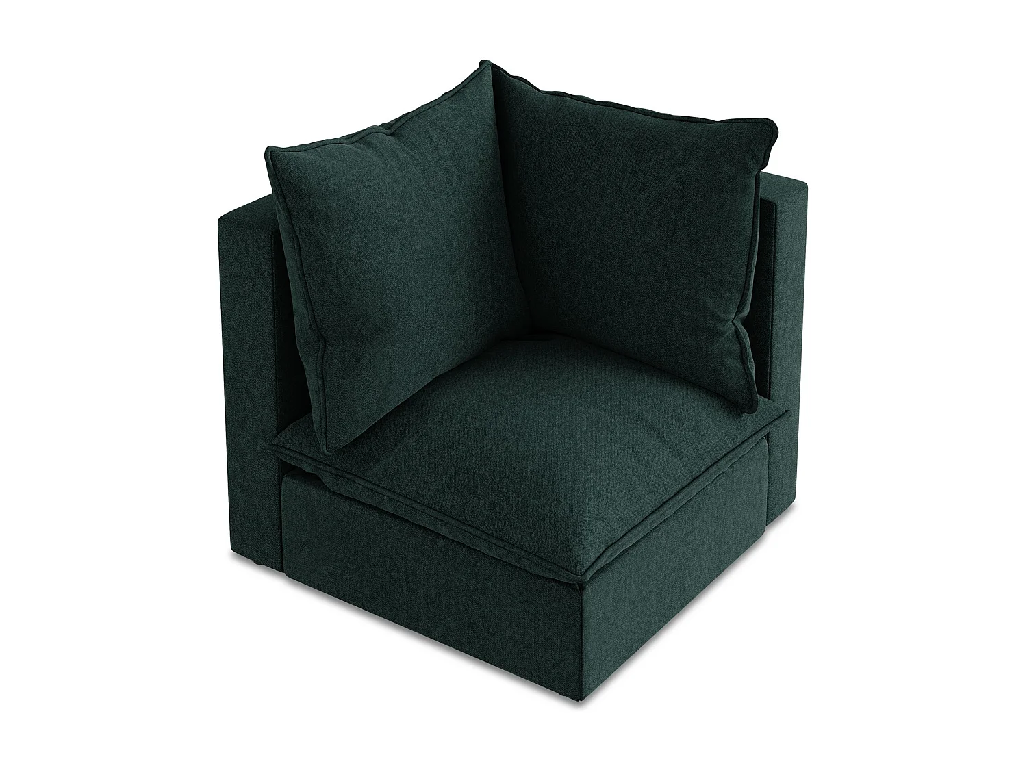 Fauteuil d'angle pour canapé modulable en velours - gris vert - MANAO