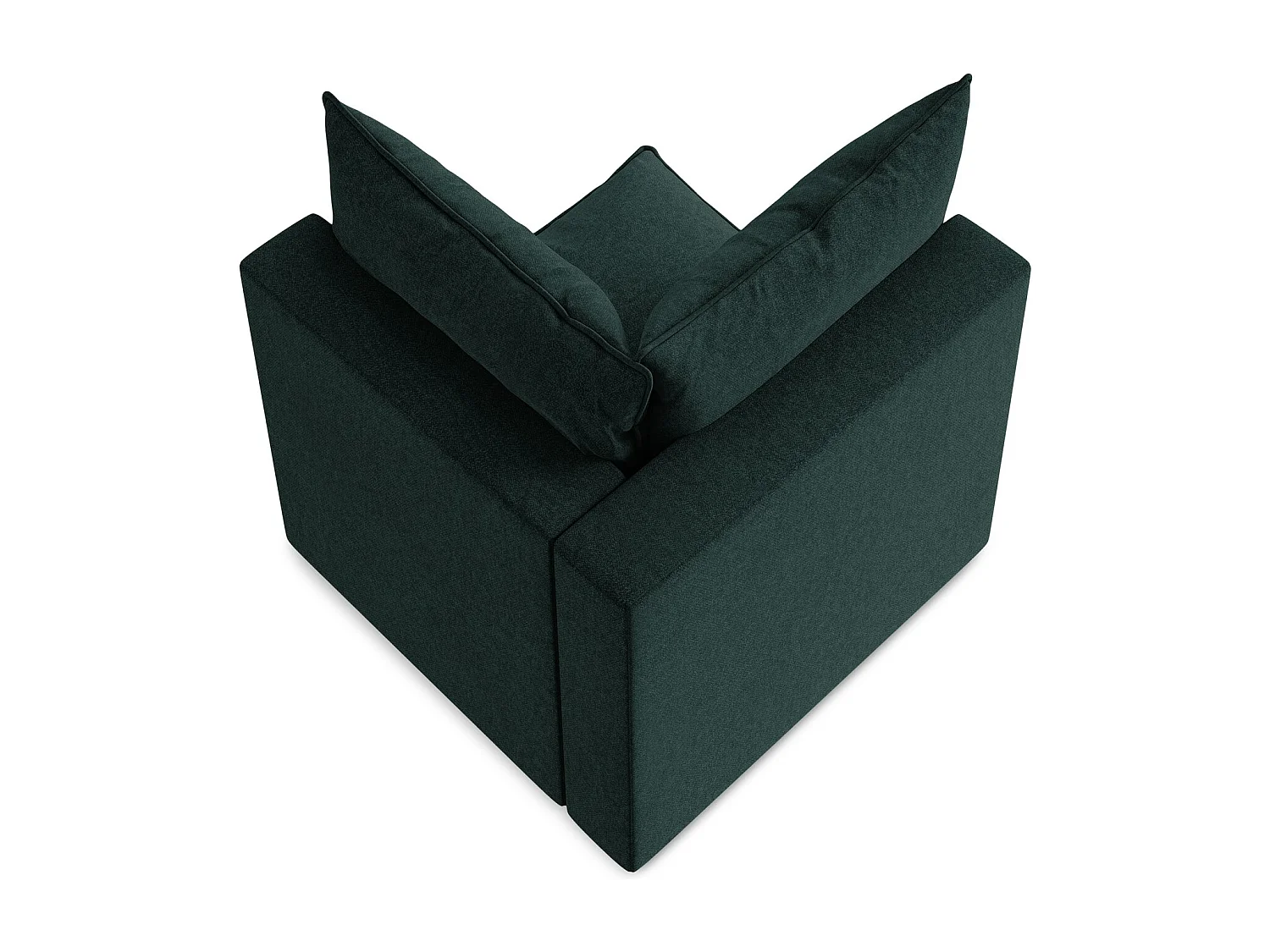 Fauteuil d'angle pour canapé modulable en velours - gris vert - MANAO