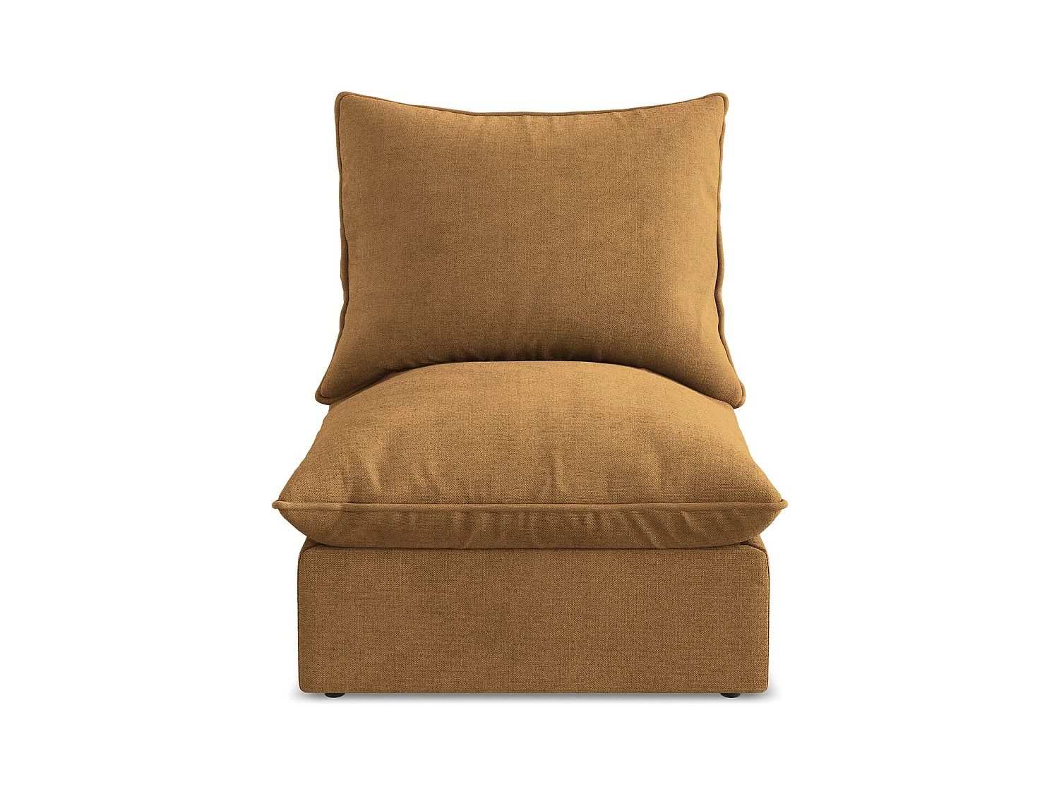 Fauteuil pour canapé modulable en tissu texturé - terre cuite - MANAO
