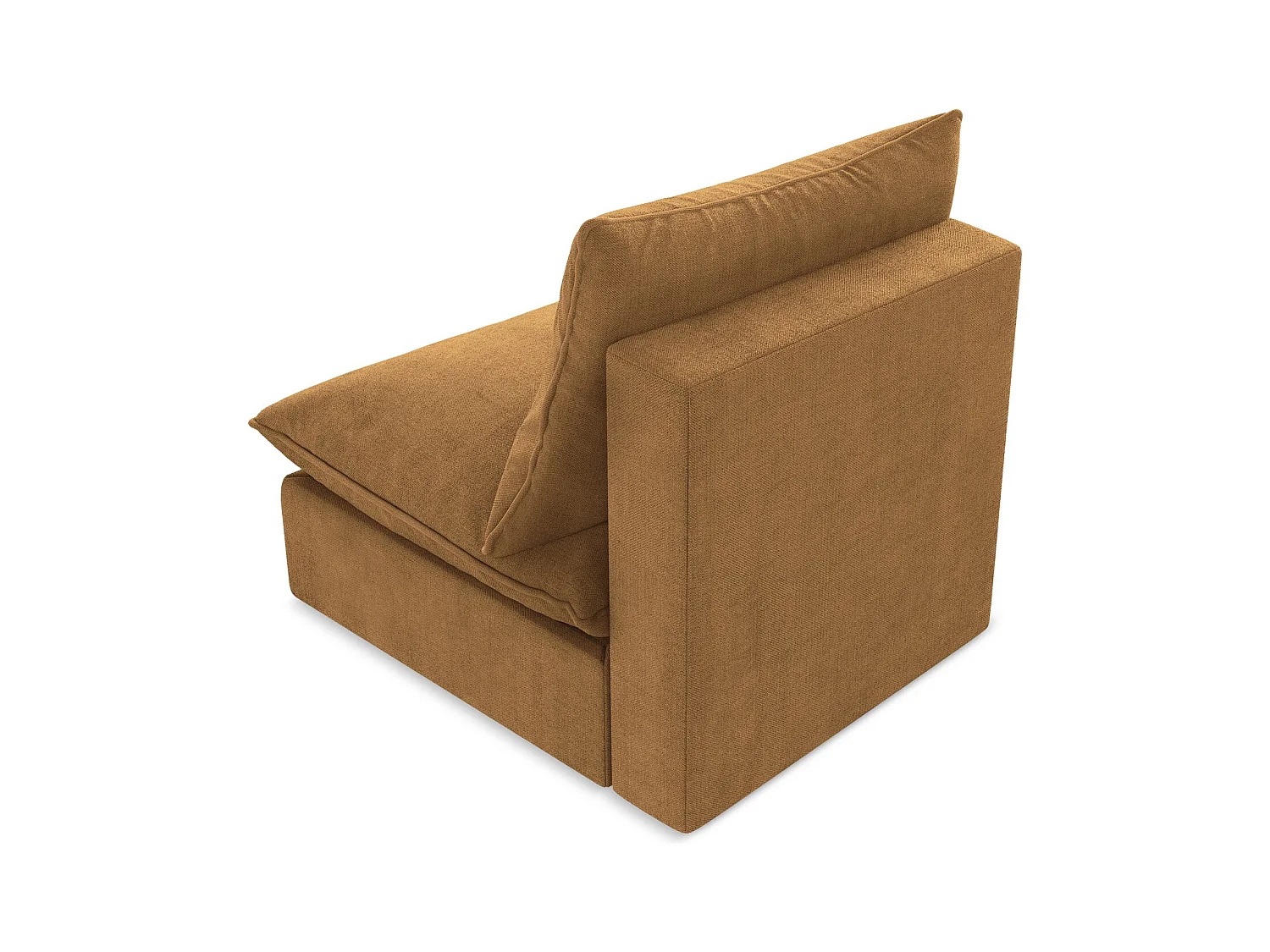Fauteuil pour canapé modulable en tissu texturé - terre cuite - MANAO
