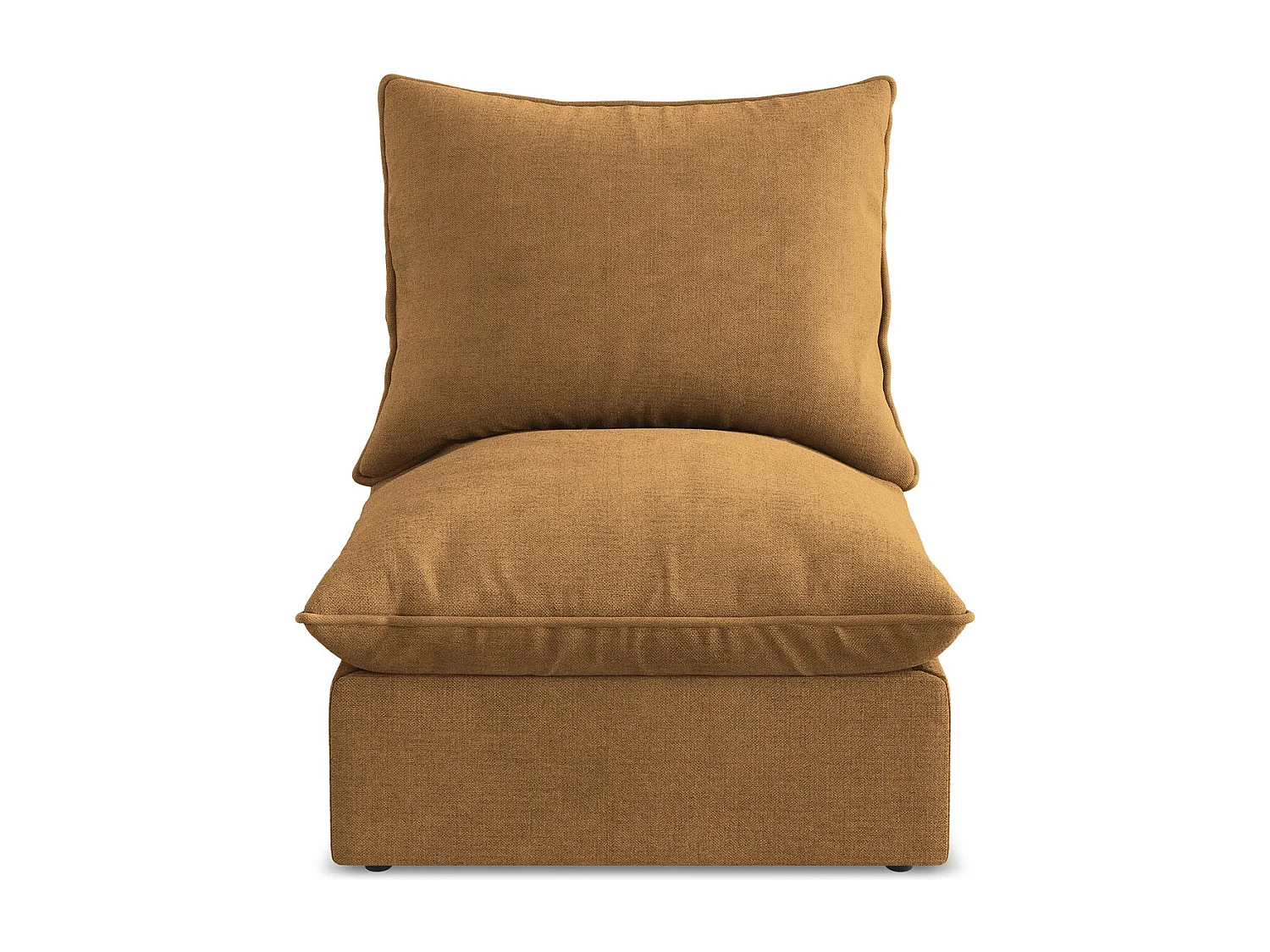 Fauteuil pour canapé modulable en tissu texturé - terre cuite - MANAO