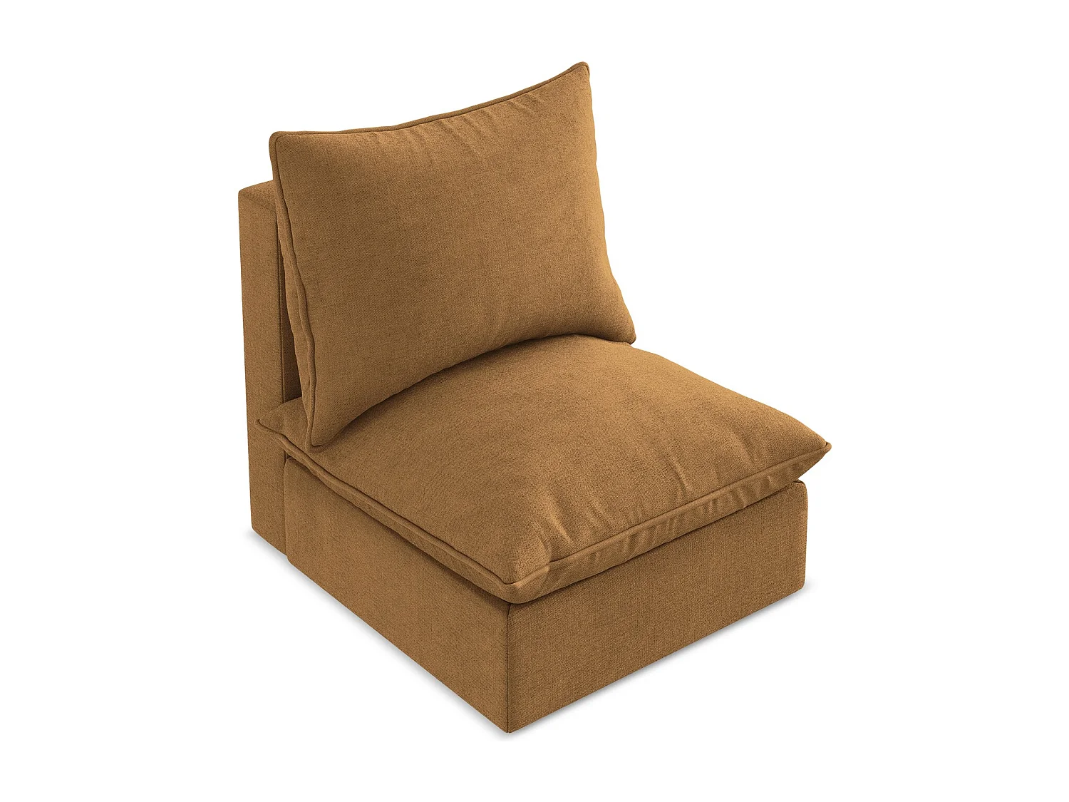 Fauteuil pour canapé modulable en tissu texturé - terre cuite - MANAO