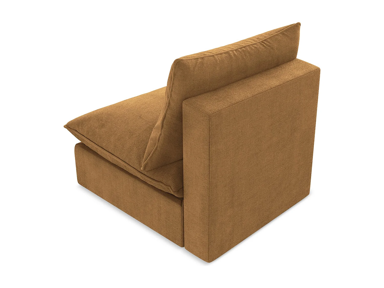 Fauteuil pour canapé modulable en tissu texturé - terre cuite - MANAO