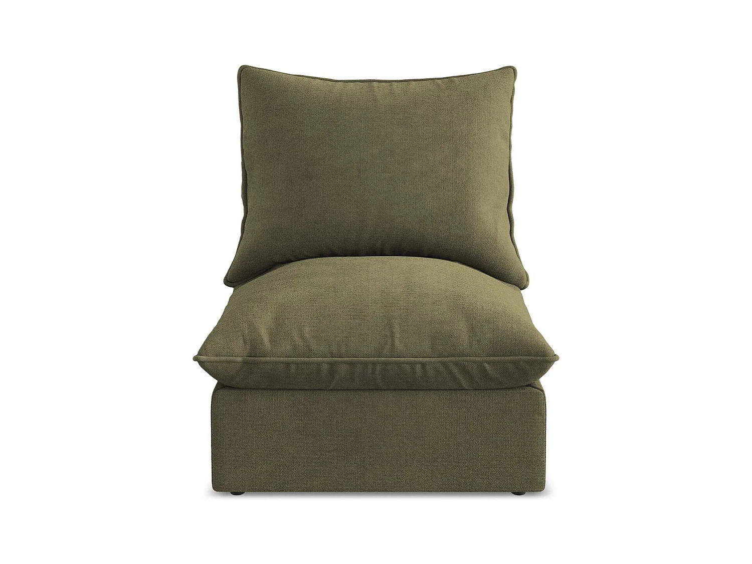 Fauteuil pour canapé modulable en tissu texturé - olive - MANAO