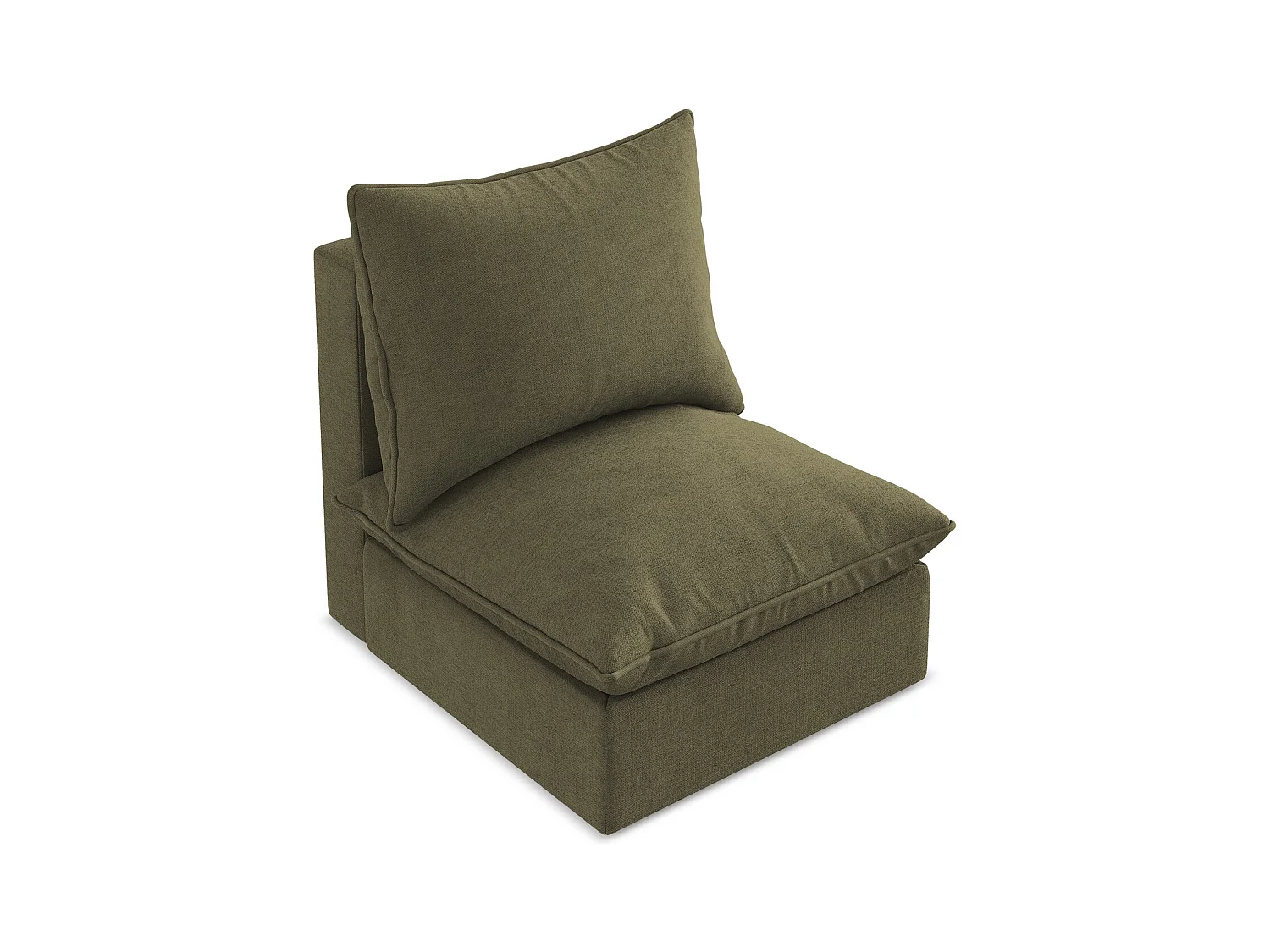Fauteuil pour canapé modulable en tissu texturé - olive - MANAO