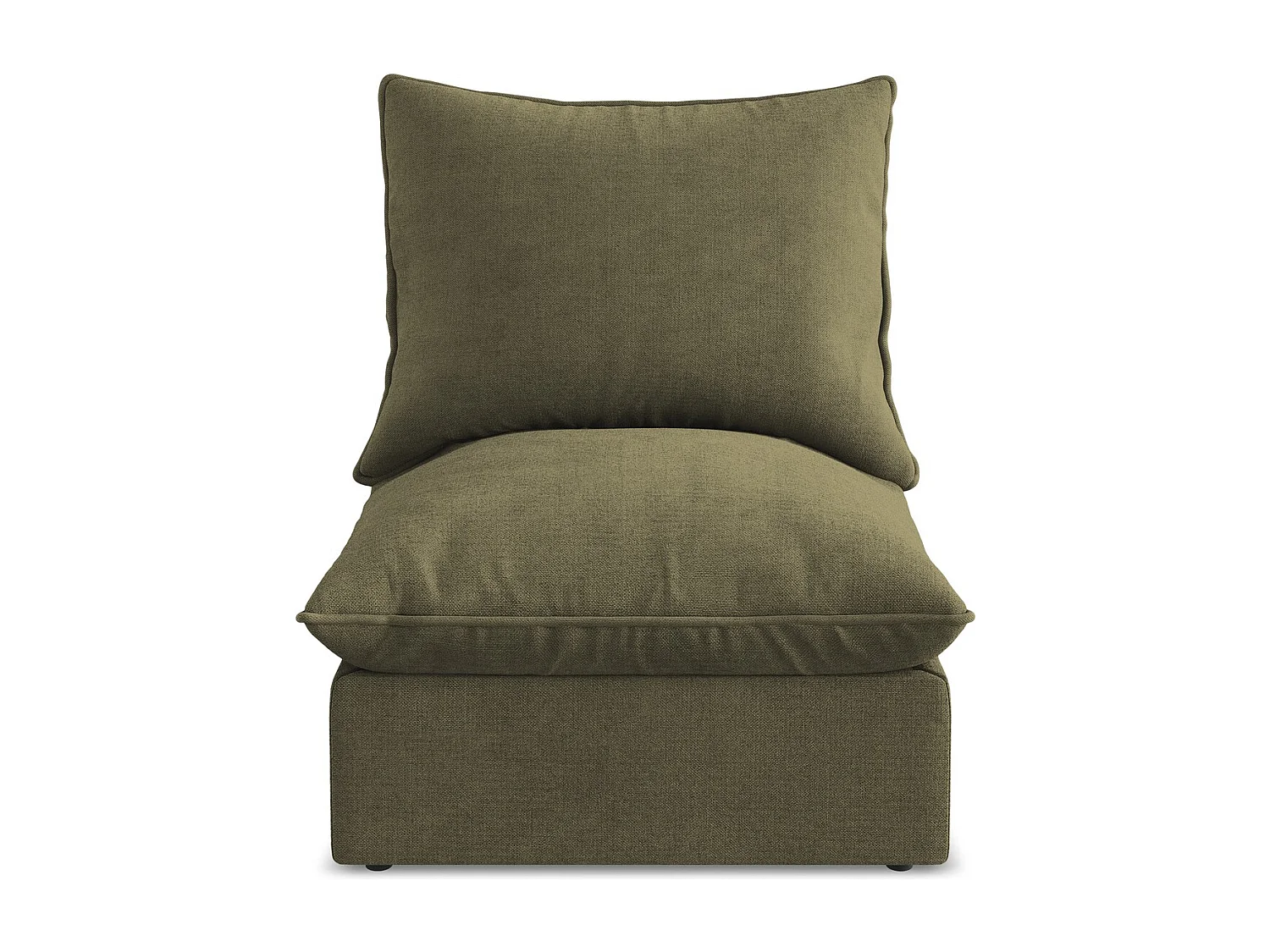 Fauteuil pour canapé modulable en tissu texturé - olive - MANAO