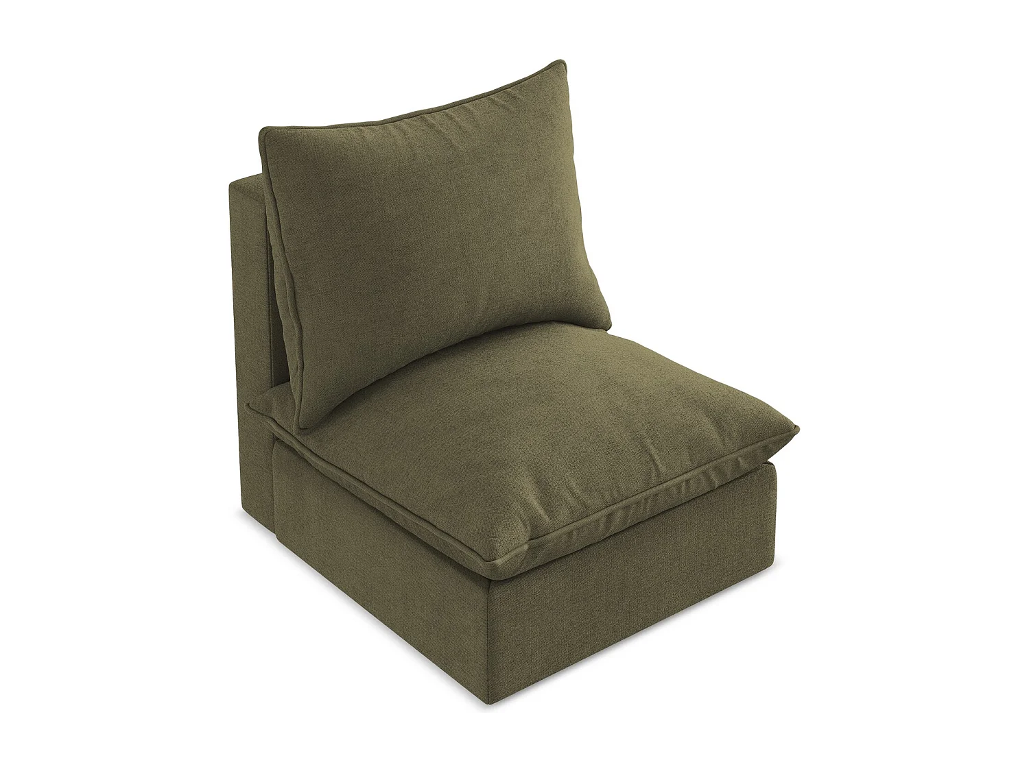Fauteuil pour canapé modulable en tissu texturé - olive - MANAO