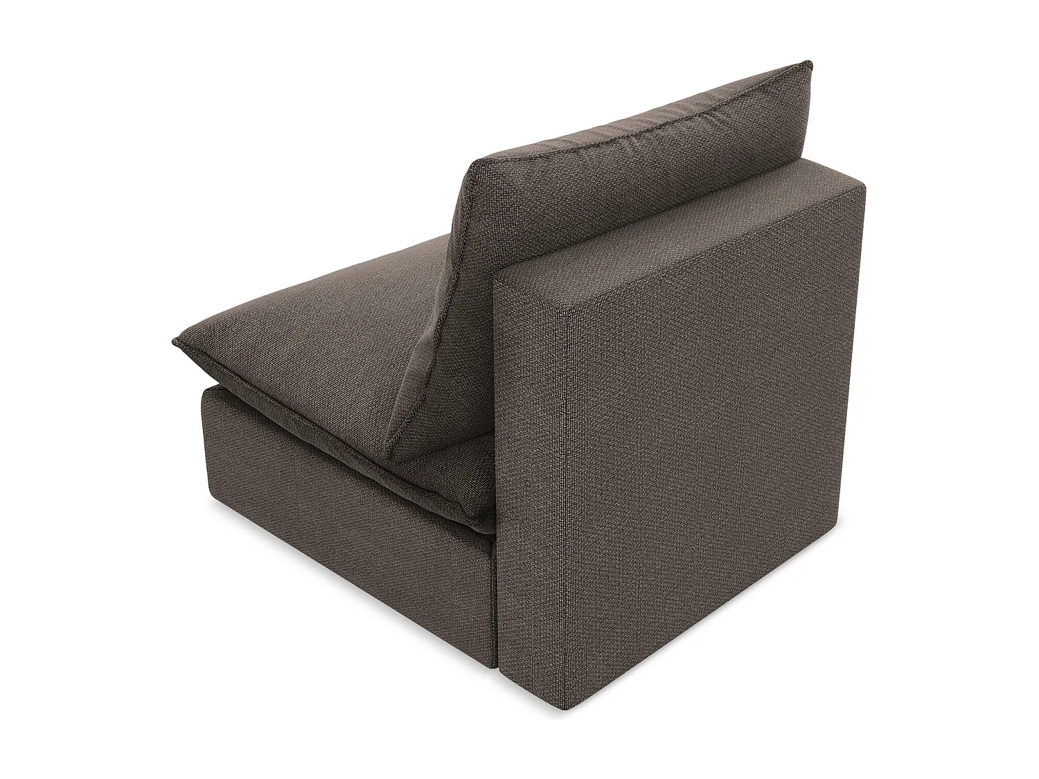 Fauteuil pour canapé modulable en tissu bouclette - chocolat - MANAO