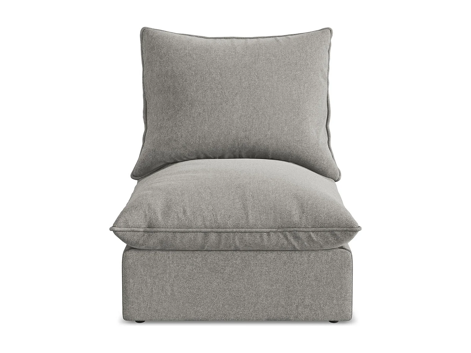Fauteuil pour canapé modulable en velours - gris - MANAO