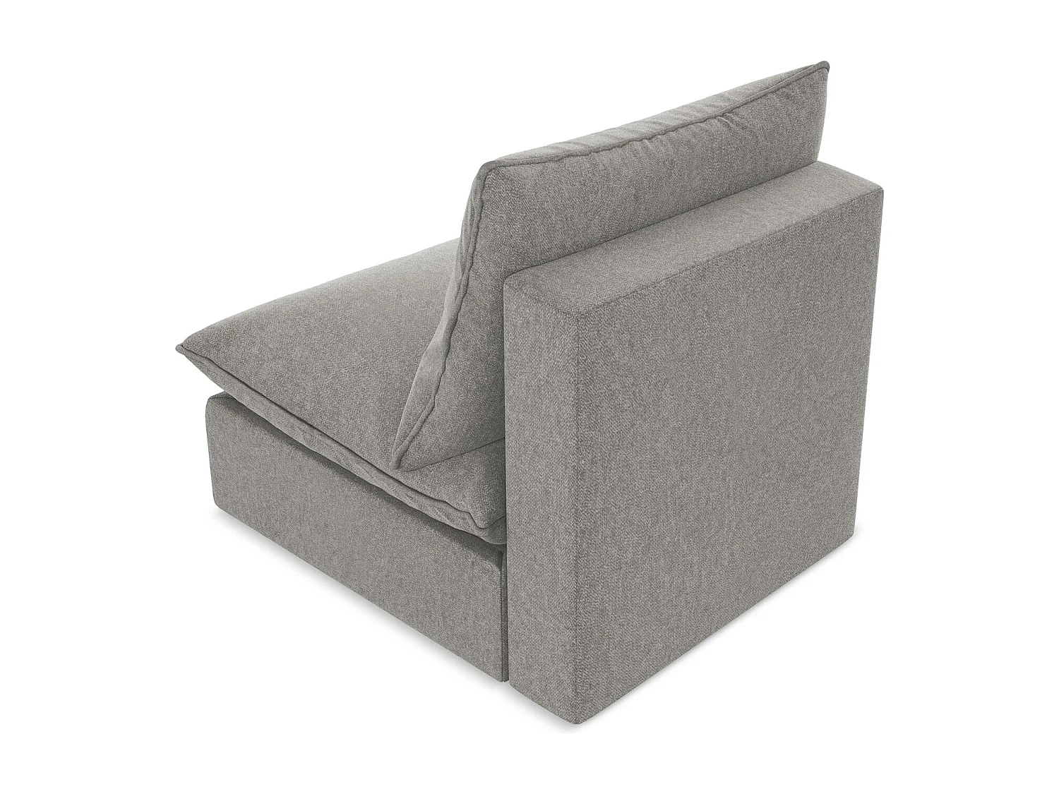 Fauteuil pour canapé modulable en velours - gris - MANAO