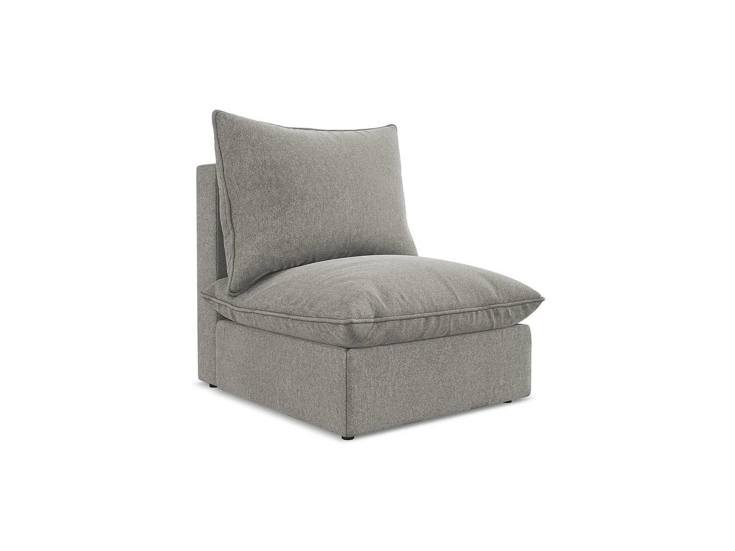 Modular - Mittelsofa - Samt - Grau - RAVENNA