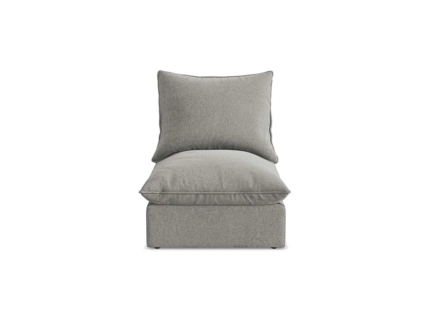 Modular - Mittelsofa - Samt - Grau - RAVENNA