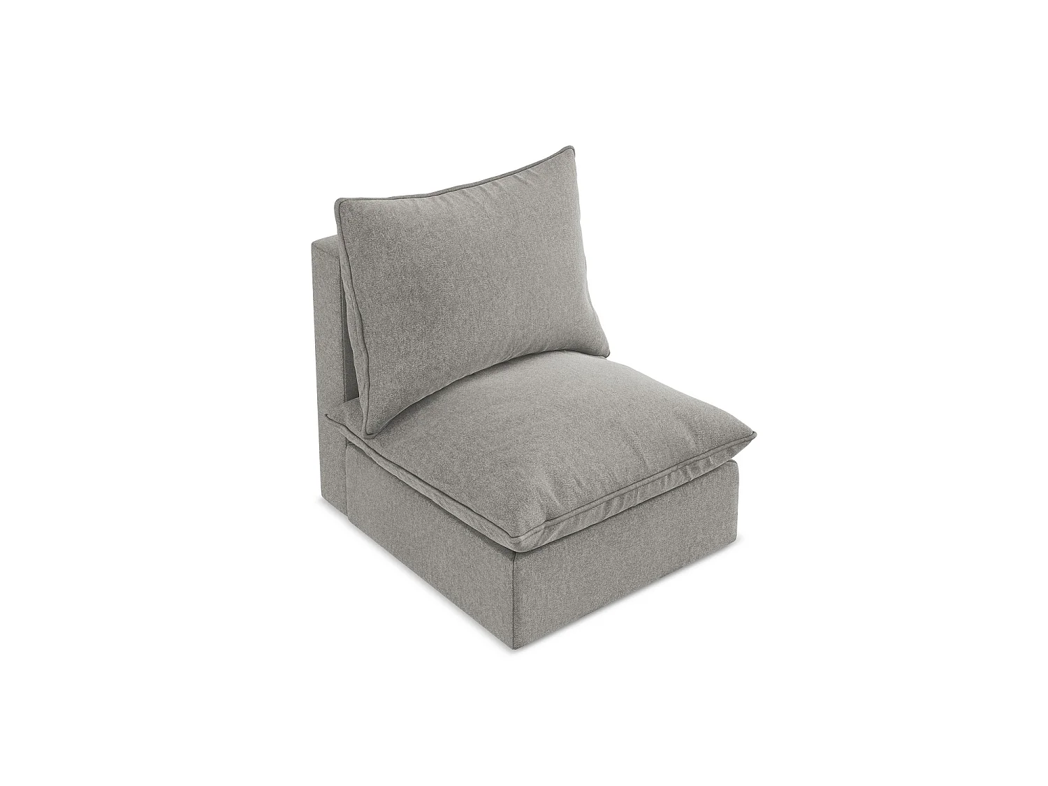 Modular - Mittelsofa - Samt - Grau - RAVENNA