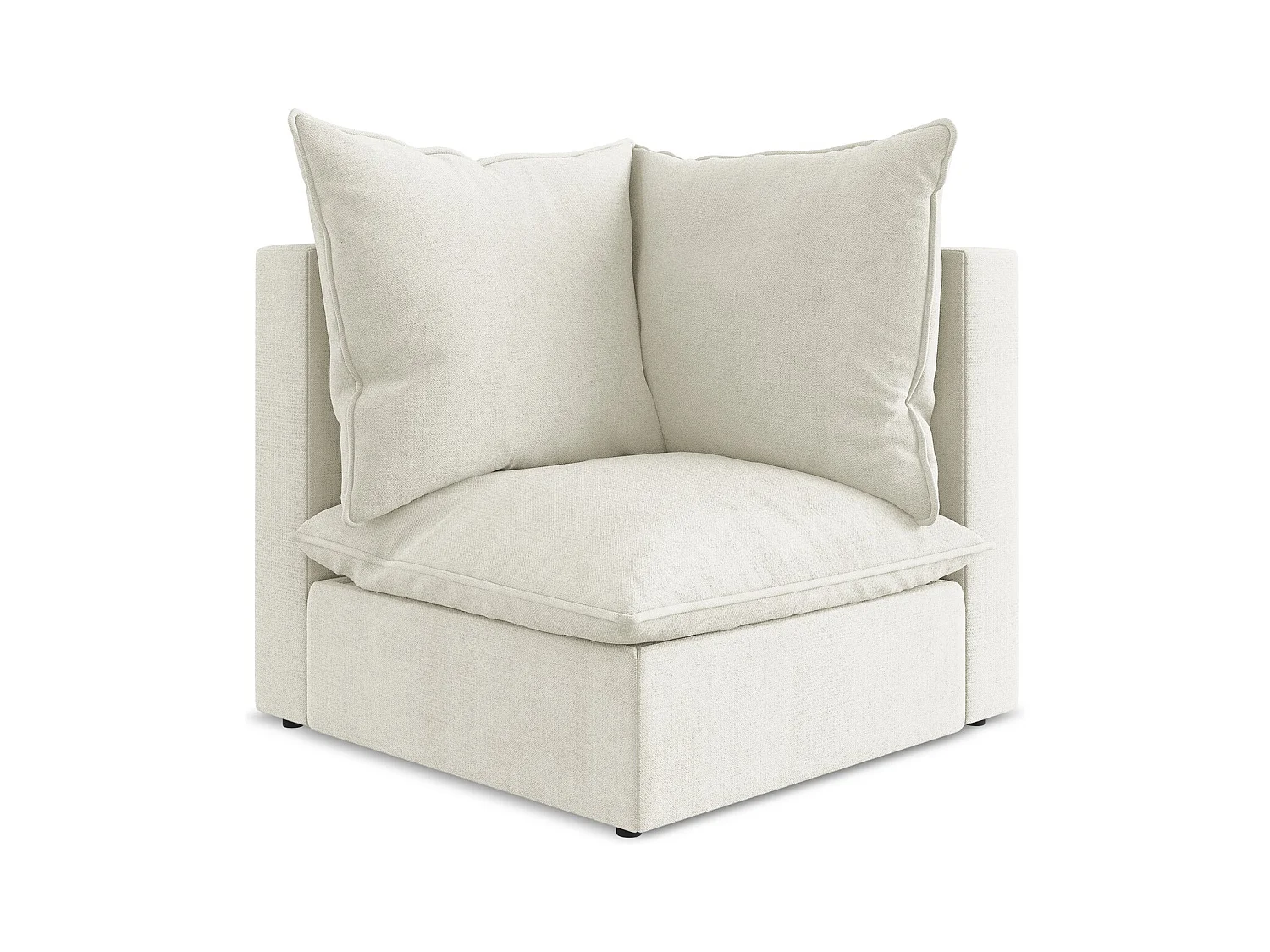 Fauteuil d'angle pour canapé modulable en tissu texturé - beige - MANAO